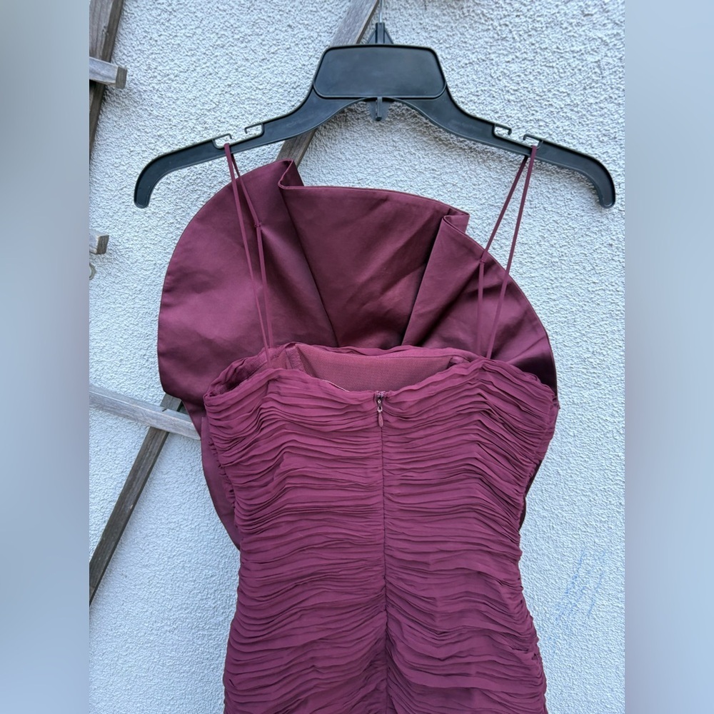 MAGDA BUTRYM X H&M ROSE APPLIQUÉ GATHERED DRESS in Burgundy - Picture 12 of 13